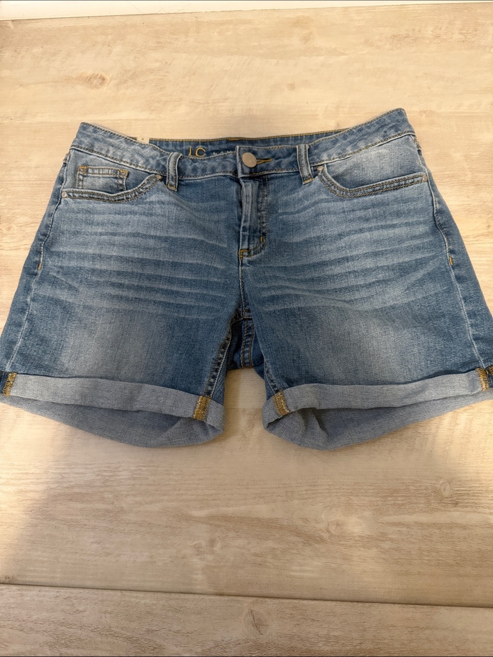 LC Lauren Conrad Light Blue Rolled Cuff Denim Shorts